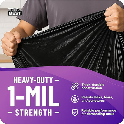 Heavy-Duty Trash Bags – 120 count, 18 Gallon Black, Ultra Thick Drawstring Garbage Bags – Leak-Resistant for Home & Commercial Use, Big Trash Bags, Made in USA