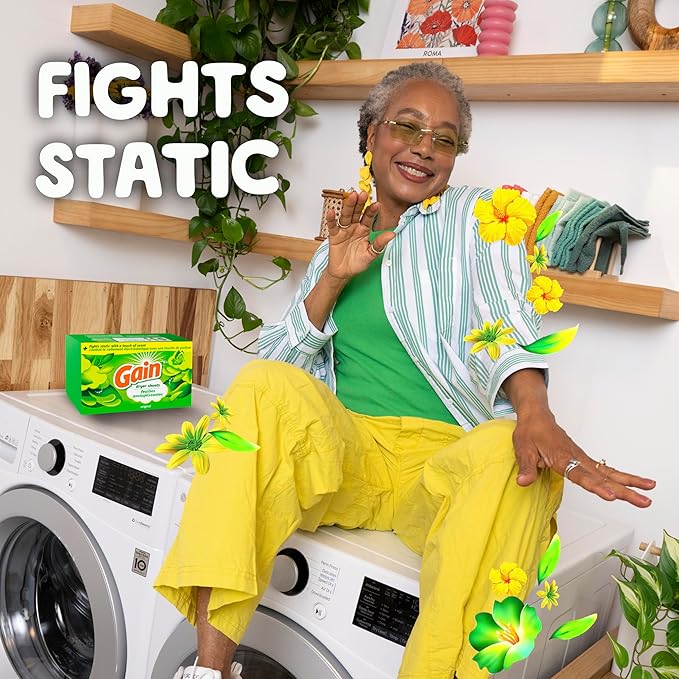 Gain Laundry Bundle: Gain Flings Laundry Detergent Pacs (2x35ct), Dryer Sheets (2x34ct), Fireworks Laundry Scent Booster Beads (14.8oz) (Pack of 2)