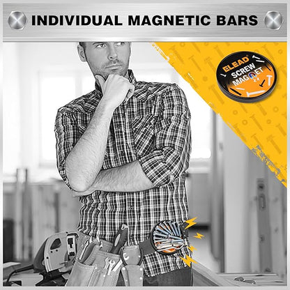 ELEAD 9-Piece 12" Magnetic Tool Holder Storage Organizer - Wall Mount Rack Garage Organization Power Magnet Hanger Workbench Board Slatwall Van Organizers Mounted Hanging Strip