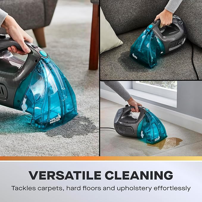 Hausmeister Hydroflex Carpet Cleaner Machine, Upholstery Cleaner Machine for Couch, Car Seats & Pet Stains, 500W Powerful Handheld Deep Cleaner with 3 Brush Heads (Machine + 0 solution)