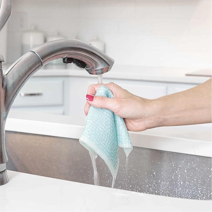 ELYN Swedish Dishcloths, Reusable & Washable Sponge Cloths, Absorbent Cleaning Paper Towels for Kitchen, Dishes, Counters and More, 5 Pack, Assorted Geo & Floral Pattern