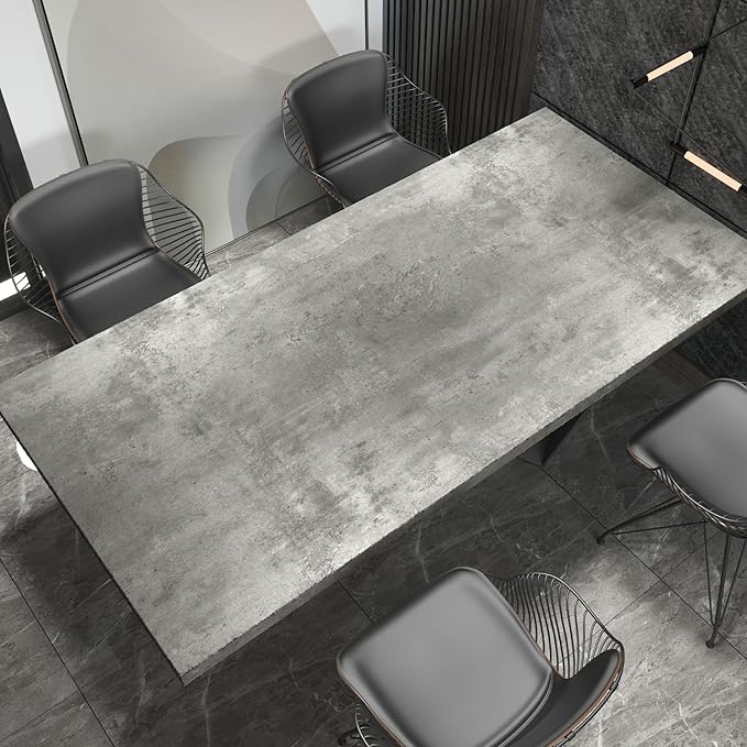 Light Grey Concrete Wallpaper Peel and Stick 24"x591" Thicken Industrial Grey Cement Concrete Contact Paper Matte Removable Self-Adhesive Vinyl Wall Paper Wrap for Countertops Bathroom Bedroom