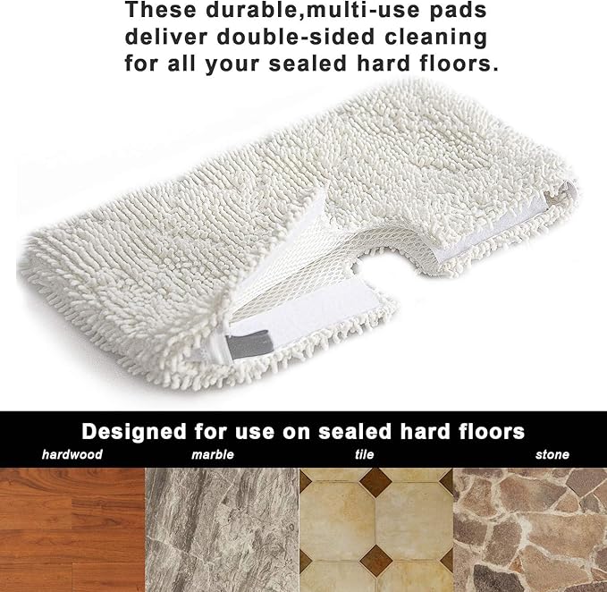 3 Pack S3501 S3601 Steam Pocket Mop Pads for Shark S3500 Series S3501 S3601 S3550 S3901 SE450 S3801CO S3601D S2901 S2902 Steam Mop Pads Washable
