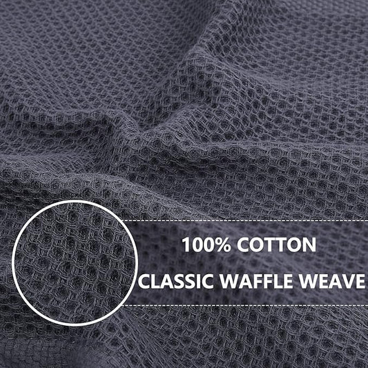 Homaxy 100% Cotton Waffle Weave Kitchen Dish Towels, Ultra Soft Absorbent Quick Drying Cleaning Towel, 13 x 28 Inches, 18-Pack, Mixed Color