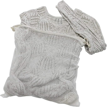 Simple Ecology Organic Cotton Mesh Laundry Bag; Machine Washing Bags for Delicates, Lingerie and Garments, X-Large 2 pack