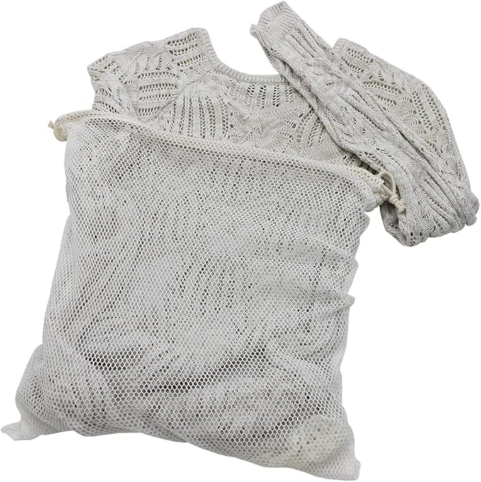 Simple Ecology Organic Cotton Mesh Laundry Bag; Machine Washing Bags for Delicates, Lingerie and Garments, Small 2 pack