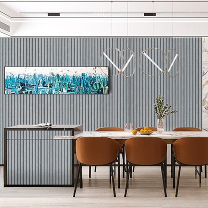 Gray Wood Slat Wallpaper - Peel & Stick Self-Adhesive (17.5" x 200"), Wood Effect Contact Paper for Walls, Easy DIY Wall Covering for Bedroom, Living Room & Feature Walls