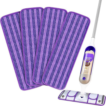 2 Pack Upgraded Reusable Mop Pads Compatible with Swiffer PowerMop, Mop Refill Pads Replacement for Swiffer Power Mop Spray Mop Pads for Multi-Surface Floor Cleaning, Quality Updated Cationic Material