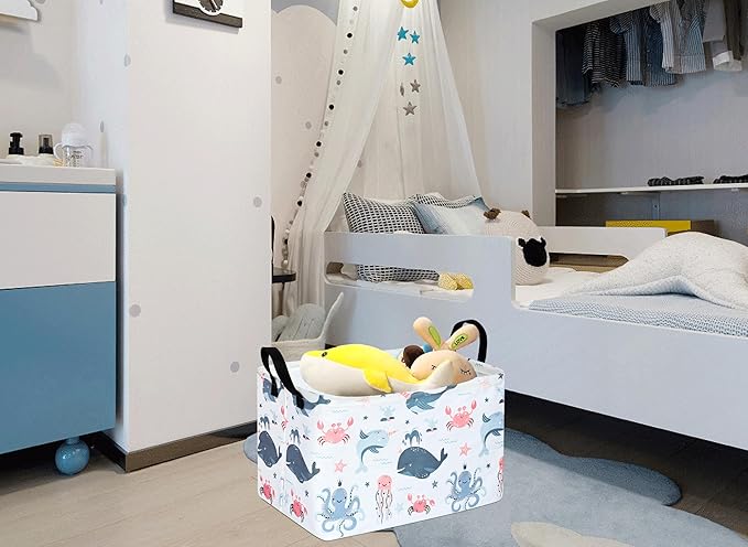 MAIZMZ Baby Storage Basket Cute Gifts Basket Toys Organizer Waterproof Kids Hamper Nursery Bins Women Storage Cube for Home/Dorm/Kitchen/Pet/Office/Closet/Shelf/Room Decor