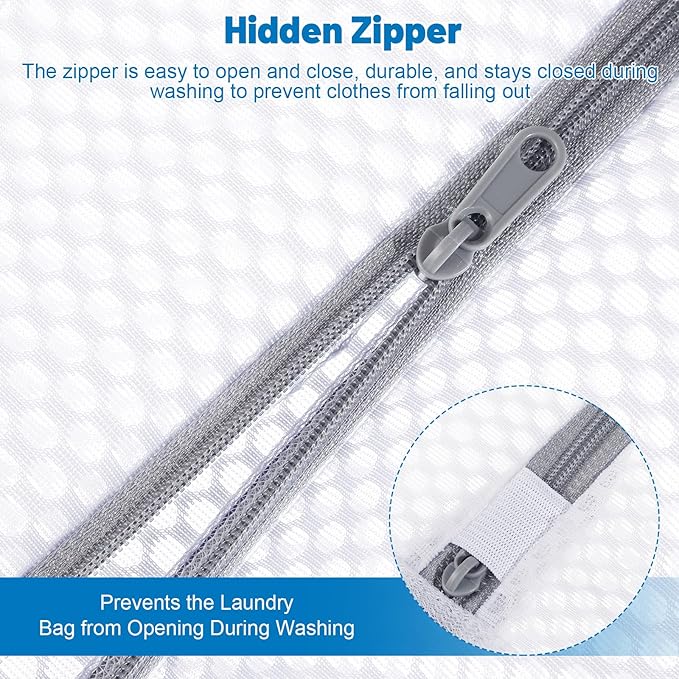 3-Pack Durable Honeycomb Mesh Laundry Bags for Delicates - 12x16 Inches Lingerie Bags for Washing Delicates with Sturdy Zippers, Protect Clothes in Washing Machine for Home, College & Dorm (Medium)