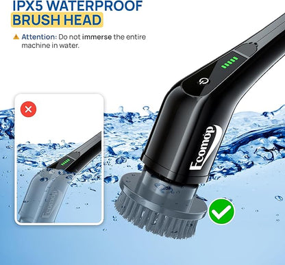 2025 Upgraded Electric Spin Scrubber – Shower Scrubber with Long Handle, Cordless Electric Cleaning Brush, 400 RPM Dual-Speed, IPX5 Waterproof, 90-Min Runtime, 8 Brush Heads for Powerful Cleaning