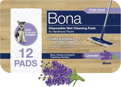 Bona® Disposable Wet Cleaning Pads for Hardwood Floors, Lavender Scent