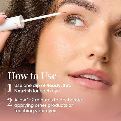 FlutterHabit Ready, Set, Nourish Lash Conditioning Serum - Lash Conditioner For Thicker & Fuller Lashes - Eyelash Serum for Women - Peptide Formula Lash Serum for Fuller Lashes - 3ML