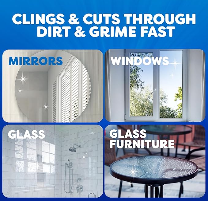 Windex Fast Shine Foam Glass Cleaner, No-Drip Windows, Doors, Mirrors & Countertops Aerosol Cleaning Spray, Streak-Free Shine, Removes Fingerprints, Dust, Dirt, Grime & More 19 oz (Pack of 1)