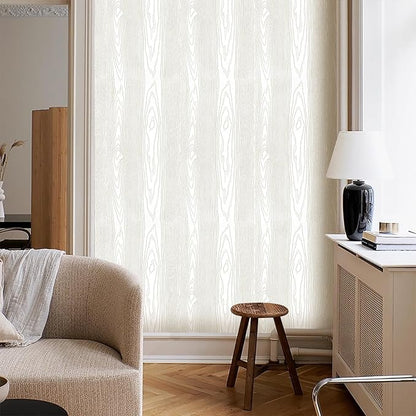 Yun-aeon Light White and Silver Wood Contact Paper 17.3"x80" Rustic Wooden Peel and Stick Wallpaper Removable Self-Adhesive Wallpaper Wood Grain Contact Paper for Countertops Cabinets