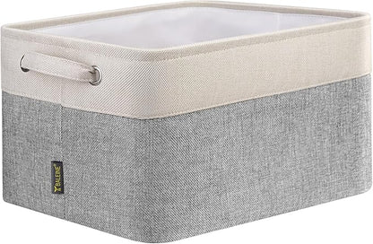 BALEINE 1 Pack Fabric Closet Storage Bins for Shelves, Linen Closet Organizers and Storage, Decorative Baskets for Organizing, Shelf, Clothes, Home, Office (Grey, 12"x8"x8")