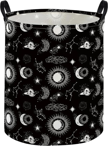 Kids Laundry Basket Star Hamper for Nursery Hamper Cute Kids Storage Bin Room Decor for Home(Black)