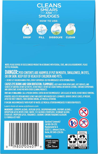 Windex Dissolve Concentrated Pods, Multisurface Cleaner, 2 Concentrated Dissolvable Refill Pods