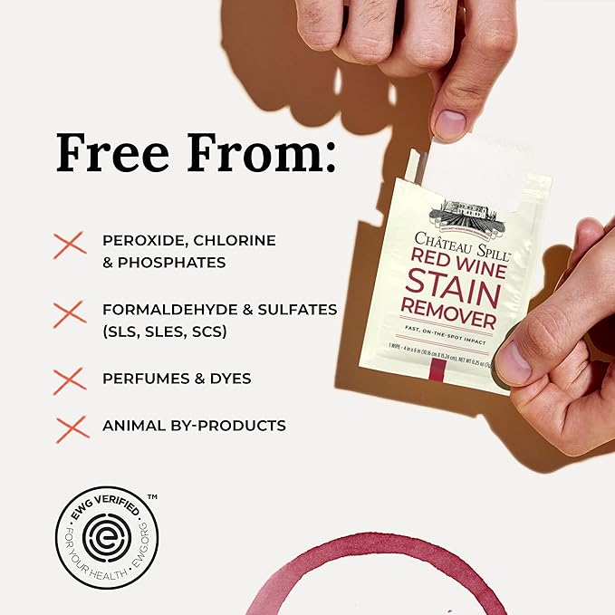 Chateau Spill Wine Stain Remover Spray - Clothes & Laundry Stain Remover - Wine Carpet Cleaner - EPA Safer Choice Certified - 1 Count (Pack of 25)