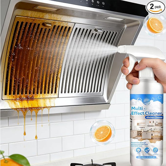 Snowlily 2PCS Kitchen Cleaner Spray Stubborn Stains Cleaner Powerful Heavy Duty Degreaser & Grease Remover for Stovetops,Range Hoods,Cabinets-Multi-Purpose Foam Cleaning Supplies