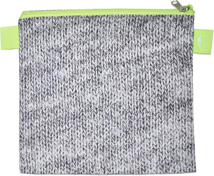 Nordic By Nature 4 Pack - Reusable Sandwich Bags Dishwasher Safe BPA Free - Durable Washable Quick Dry Cloth Baggies -Reusable Snack Bags School Lunches - Easy Open Zipper (Grey/Neon Green)