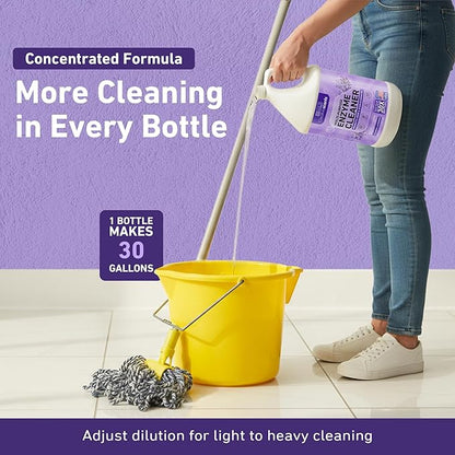Creative Scents Multipurpose Enzyme Cleaner & Odor Remover | Deodorizer for Floor, Carpet, Drain, Pipes | Pet Urine Odor Eliminator | Cleaner for Cat Urine & Dog Poop | Half Gallon - Calming Lavender