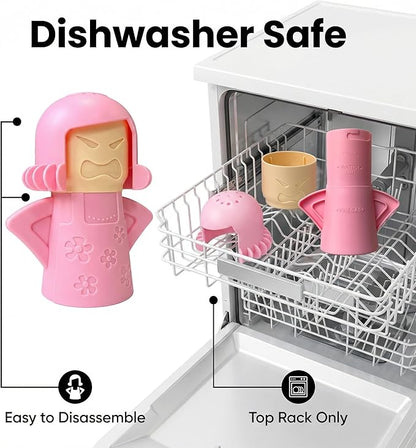 Angry Mama Microwave Oven Steam Cleaner, Angry Mom Microwave Cleaner, Just Add Vinegar and Water, Cut Cleaning Time by Half (Pink)