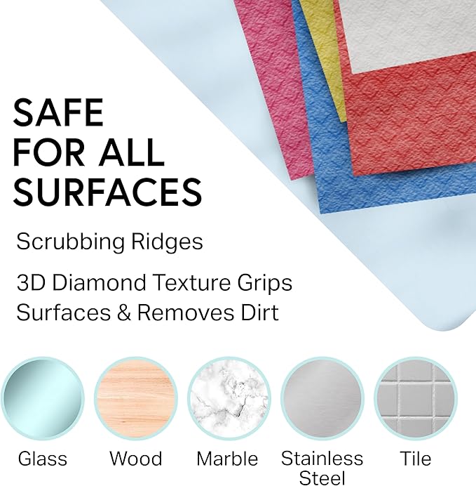 Swedish Wholesale Dishcloths Reusable 8" x 7" Sponge Cloths, Bulk 10 Pack of High Absorbent Cellulose Dish & Kitchen Cleaning Hand Towels, Wring to Dry & Machine Wash, Odor Resistant, Grey