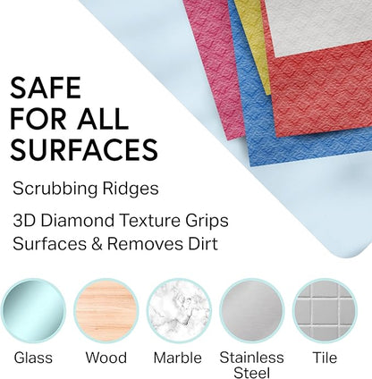 Swedish Wholesale Dishcloths Reusable 8" x 7" Sponge Cloths, Bulk 10 Pack of High Absorbent Cellulose Dish & Kitchen Cleaning Hand Towels, Wring to Dry & Machine Wash, Odor Resistant, Grey