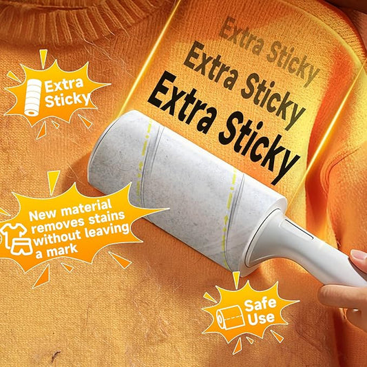 Extra Sticky Lint Roller for Pet Hair, 600 Sheets with 2 Reinforced Handles, Heavy Duty Lint Roller for Clothes, Couch, Furniture & Car