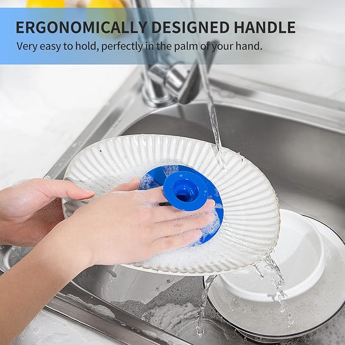 Silicone Sponge, BEAUTAIL Non-Scratch Scrub Sponges for Washing Dishes, Kitchen Fruit Vegetable Cleaning Brush, Long Lasting and Reusable Dishwashing Scrubber, Suction Up Hang Designed, 1 Pack, Blue