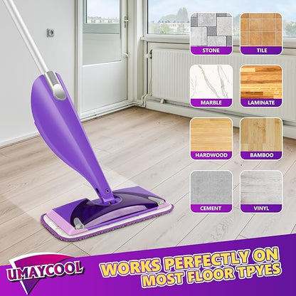 Reusable Mop Pads Refills for Swiffer WetJet, Wet Pads Refill Microfiber Mop Replacement Machine Washable Up to 100 Times for Floor Cleaning Wet Dry Use for All Floor Types, 6 Pack