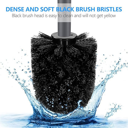 SetSail Toilet Brush, Compact Size Toilet Bowl Brush and Holder Toilet Brushes for Bathroom with Stainless Steel Handle Toilet Cleaner Brush with Durable Scrubbing Bristles, Grey