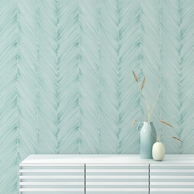 Modern Peel and Stick Wallpaper Boho Green Contact Paper 17.3"x 1200" Self-Adhesive Waterproof Neutral Wallpaper Vinyl Roll for Bathroom Bedroom Cabinets Décor