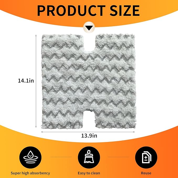 5Pcs steam mop pad for Shark Lift-Away pro Genius steam mop Replacement Pads S3973, S3973D, S3972,S3972BRN, S5002Q, S6002Contactless dust-Proof Grip Washable Replacement mop Pads (5Pcs)