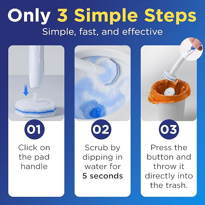 50 Count Upgraded Toilet Wand Refills Compatible with Clorox Toilet Wand – Fresh Fragrance, 5X Cleaning Power, Disposable Brush Replacement Pads with Durable Scrubber Heads