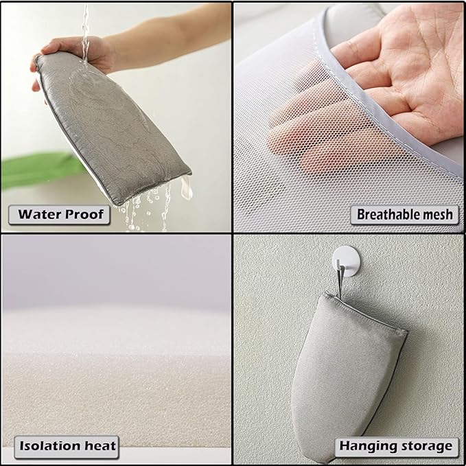 Garment Steamer Ironing Gloves, Anti Steam Handheld Ironing Pad, Heat Resistant Garment Steamer Mitt, Durable Protective Ironing Glove for Garment Steamer (Style D)