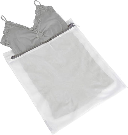 Laundry 360 2 Pack Large Mesh Wash Bag | Laundry | Washing Machine | Zipper Closure | Prevents Pulling and Tearing | Clothes | Garments | Delicates | Socks | White