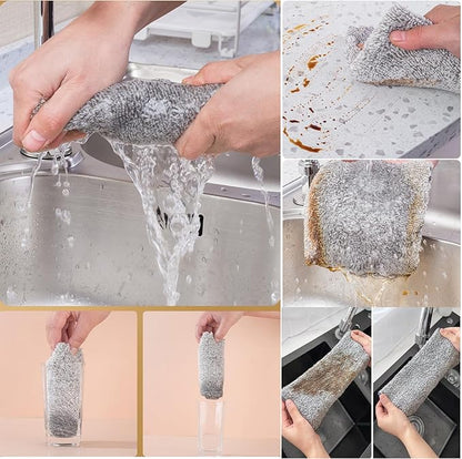 20 Pack Kitchen Dish Cloths Super Absorbent Coral Fleece Dish Cloths, Reusable Washable Fast Drying Rags, Nonstick Oil Microfiber Lint-Free Kitchen Cleaning Towels for Furniture Car Tea Bowl 10 x 10"