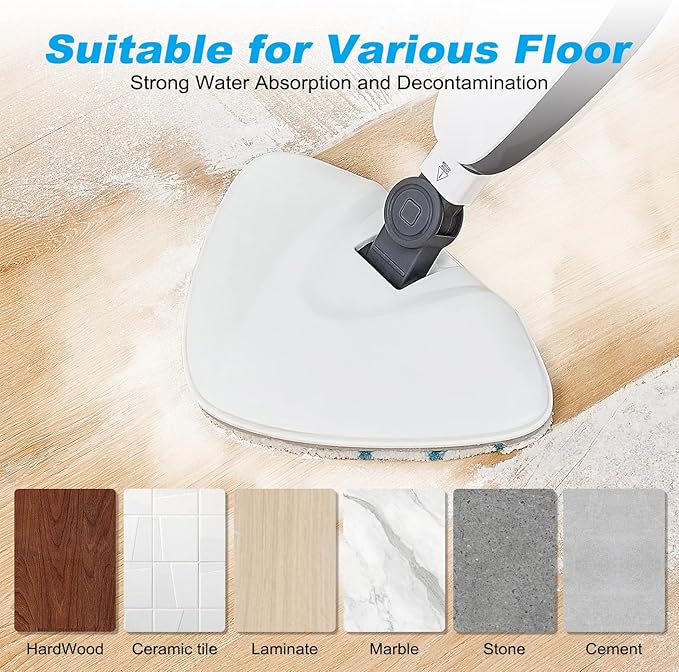 Steam Mop Pads Replacements for True & Tidy STM-500, STM-700, STM-700A Steam Mops, Microfiber Steam Mop Cover Cloth fit Other Triangular Steam Mop, Washable Cleaning Floor Triangular Pad (4 Pack)