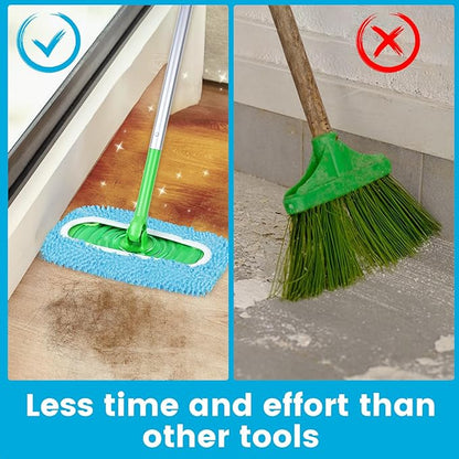 6Pcs Reusable Microfiber Mop Pads Compatible with Sweeper Mop, Replacement Wet Mopping pad Refills & Washable Dry Sweeping Cloths for Surface/Hardwood Floor Cleaning (Blue)