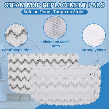 Steam Mop Replacement Pads Compatible with Shark S1000, S1000A, S1000C, S1000WM, 6 Pack Reusable Microfiber Mop Pads for Hardwood and Tile Floors, Ideal for Pet and Kid Friendly Homes
