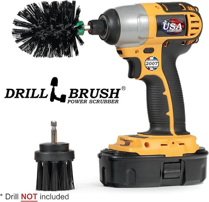 2 Piece Mini Size Long Bristle Black Ultra Stiff Rotary Cleaning Drillbrushes Used for Cleaning BBQ Grills, Furnaces, Baked-on Food, and Industrial Applications