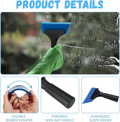 18 Pcs Small Squeegee 5 Inch Window Tint Silicone Squeegee Cleaning with Non Slip Handle Wiper Window Tinting Tools for Car Glass Mirror Shower Bathroom Auto (6 Colors)