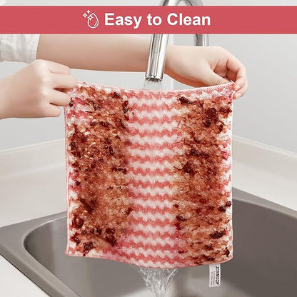 JOYMOOP 5 Pack Microfiber Cleaning Cloth, All-Purpose Microfiber Towels, Absorbent Streak Free Lint Free Rags for Cleaning Reusable and Washable Towels - 11.81" x 11.81"