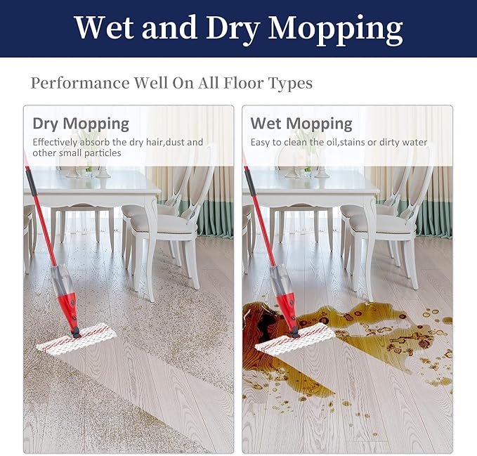 2 Pack Microfiber Spray Mop Pads Compatible with O-Cedar Promist Max Reusable Spray Mop Refills Dust,Dual-Action Washable Flip Pads Replacement for Dry Wet Floor Cleaning