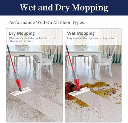 2 Pack Microfiber Spray Mop Pads Compatible with O-Cedar Promist Max Reusable Spray Mop Refills Dust,Dual-Action Washable Flip Pads Replacement for Dry Wet Floor Cleaning