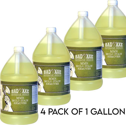Bad Axe MMR Instant Mold Stain and Mildew Stain Remover - Professional Strength, Contractor Grade Cleaning Solution, Professional Quality Formula, Odor Removal, 1 Gallon (4)