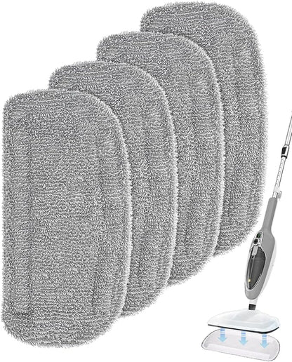 Steam Mop Pads Compatible with GorFanty Steam Mop GF-6610B/GF-6610, Replacement Steam Pads Compatible with Neugo NE033/NE033M & Mxnsewr Steam Mop, Steam Replacement Pads -4 Pack, Grey