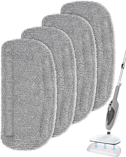 Steam Mop Pads Compatible with GorFanty Steam Mop GF-6610B/GF-6610, Replacement Steam Pads Compatible with Neugo NE033/NE033M & Mxnsewr Steam Mop, Steam Replacement Pads -4 Pack, Grey